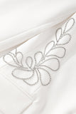 Floral White Beaded Peak Lapel Women Prom Blazer
