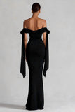 Black Mermaid Off the Shoulder Long Prom Dress