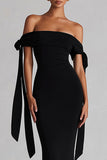 Black Mermaid Off the Shoulder Long Prom Dress