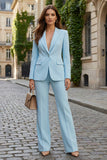 Ivory 2 Piece Peak Lapel Satin Single Breasted Slim Fit Business Suits