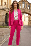 2 Piece Fuchsia Slim Fit Long Sleeves Business Suits
