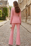 2 Piece Pink Peak Lapel Slim Fit Single Breasted Business Suits