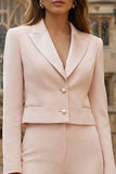 2 Piece Light Pink Single Breasted Peak Lapel Business Suits