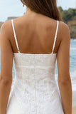 Simple Ivory Spaghetti Straps Lace Bodycon Short Graduation Dress