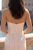 Ivory Lace Strapless Tight Short Graduation Dress
