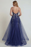 Navy Floral Satin Mermaid Long Mother of the Bride Dress with Cape