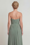 Dusty Sage Sweetheart Long A Line Mother of the Bride Dress