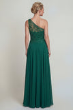 Dark Green Sparkly Beaded Long A Line Mother of the Bride Dress