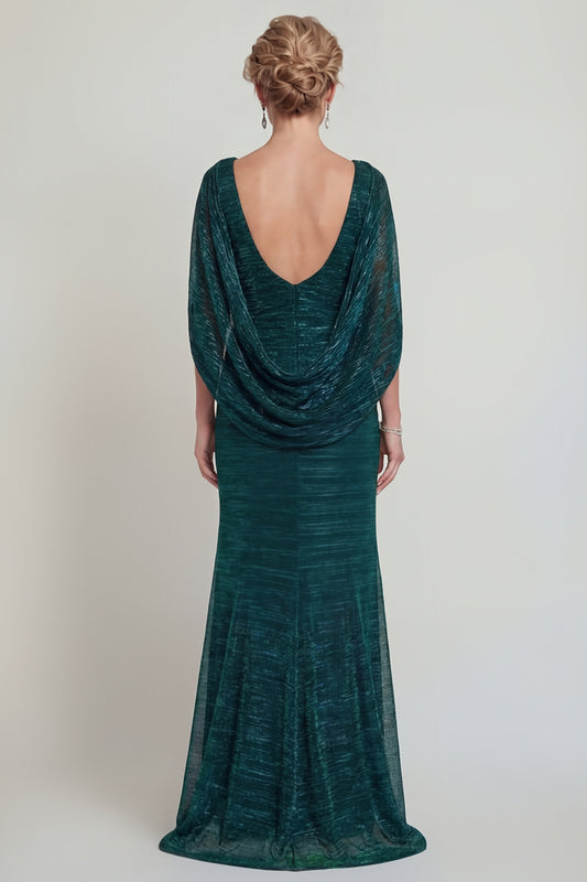 Dark Green Metallic Long Mermaid Mother of the Bride Dress