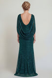 Dark Green Metallic Long Mermaid Mother of the Bride Dress