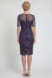 Burgundy Short Bodycon Appliqued Sparkly Mother of the Bride Dress