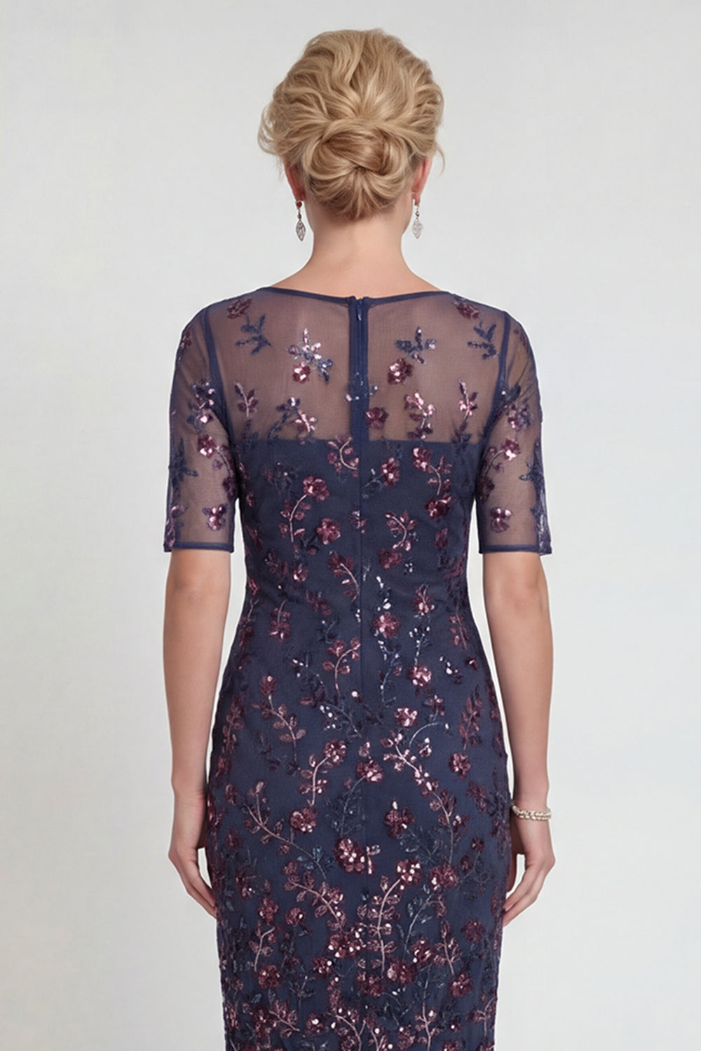 Burgundy Short Bodycon Appliqued Sparkly Mother of the Bride Dress