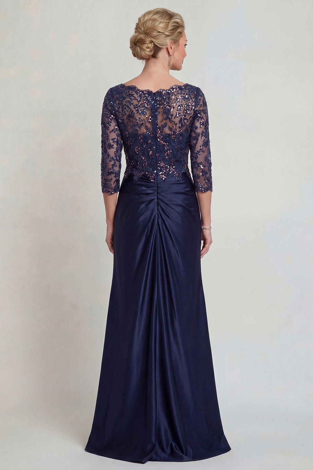 Sparkly Burgundy Long Floral Mermaid V Neck Mother of the Bride Dress