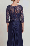 Sparkly Burgundy Long Floral Mermaid V Neck Mother of the Bride Dress