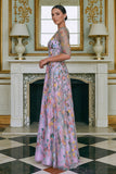 Green Floral Lace A Line Long Mother of the Bride Dress with Sleeves