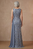 Twilight Mermaid Long Floral Mother of the Bride Dress with Side Cape