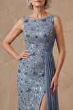 Twilight Mermaid Long Floral Mother of the Bride Dress with Side Cape