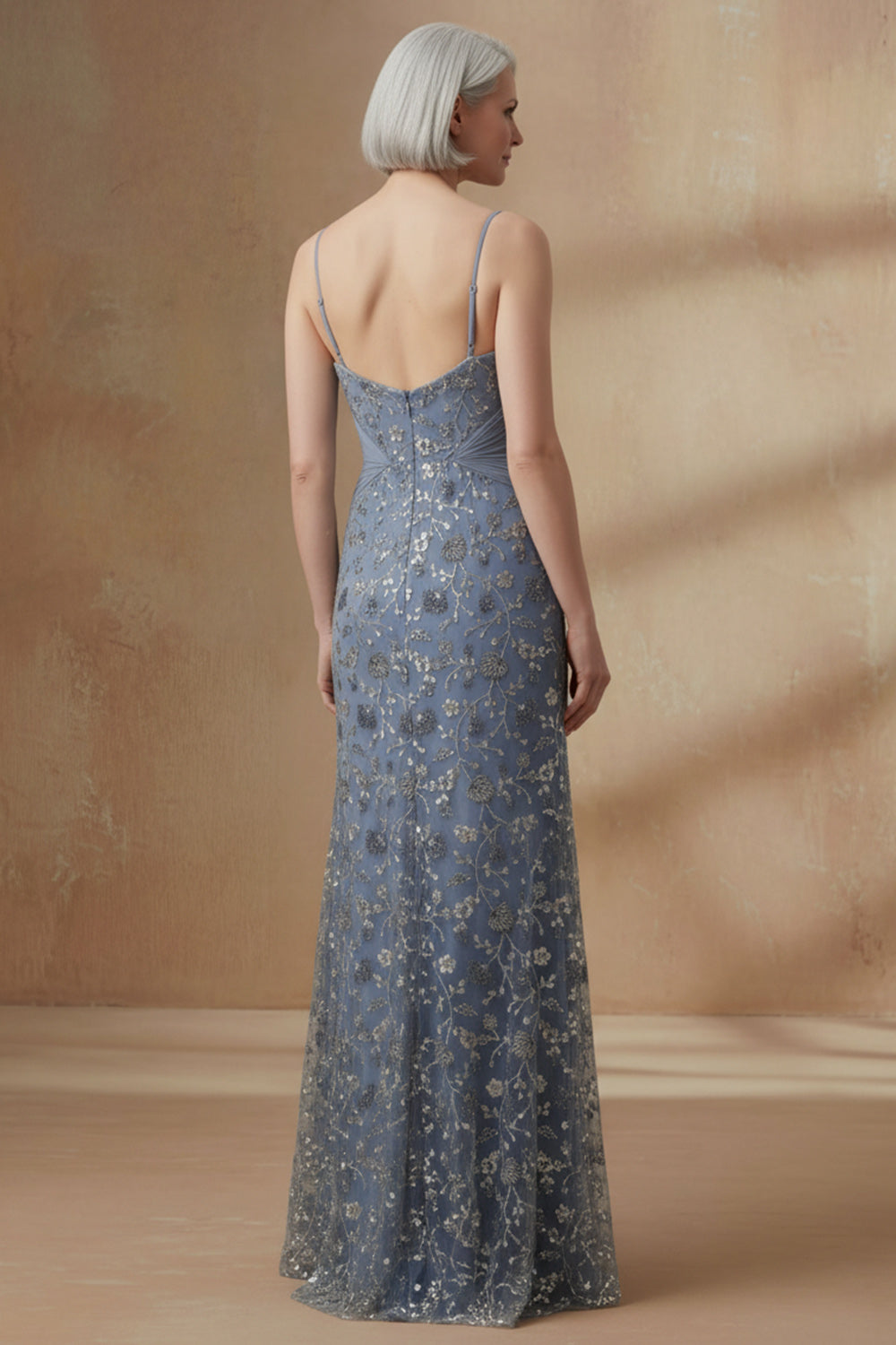 Twilight Mermaid Spaghetti Straps Long Floral Mother of the Bride Dress with Cape