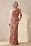 Desert Rose Floral Long Mother Of the Bride Dress with Beading