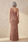 Desert Rose Floral Long Mother Of the Bride Dress with Beading