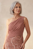 Desert Rose Floral Long Mother Of the Bride Dress with Beading