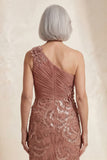 Sparkly Desert Rose Long Mother Of the Bride Dress with Flowers