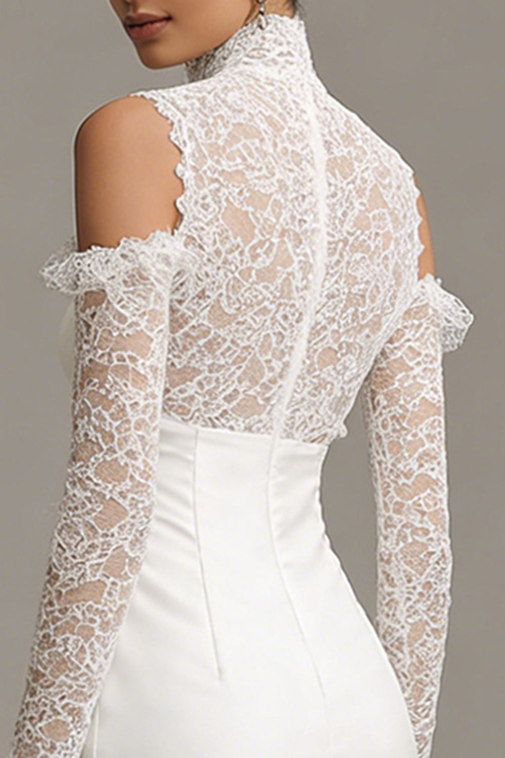 ZAPAKASA Women White Short Bodycon Graduatin Dress with Sleeves Ruffled
