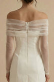 White Short Off the Shoulder Bodycon Graduation Dress
