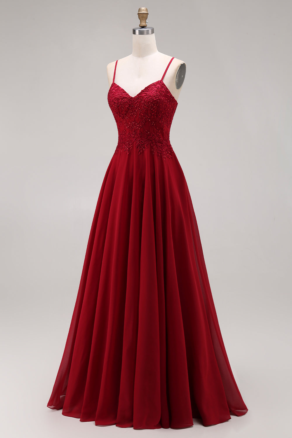 Appliqued Burgundy A Line Floral Long Mother of the Bride Dress with Jacket