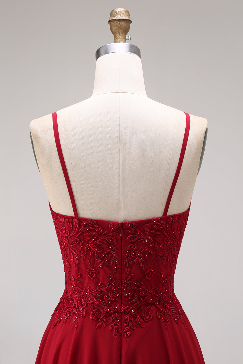 Appliqued Burgundy A Line Floral Long Mother of the Bride Dress with Jacket