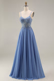 Steel Blue Appliqued A Line Floral Long Mother of the Bride Dress with Jacket