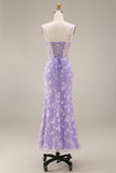 Apricot Corset Mermaid Ruched Thick Straps Maxi Wedding Guest Dress