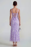 Apricot Corset Mermaid Ruched Thick Straps Maxi Wedding Guest Dress