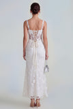Apricot Corset Mermaid Ruched Thick Straps Maxi Wedding Guest Dress