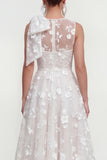 Lilac A Line Round Neck Maxi Wedding Guest Dress with Pockets