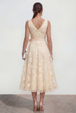 Blue A Line V-Neck Floral Ruched Maxi Wedding Guest Dress with Bow