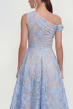 Yellow Floral A Line One Shoulder Maxi Wedding Guest Dress