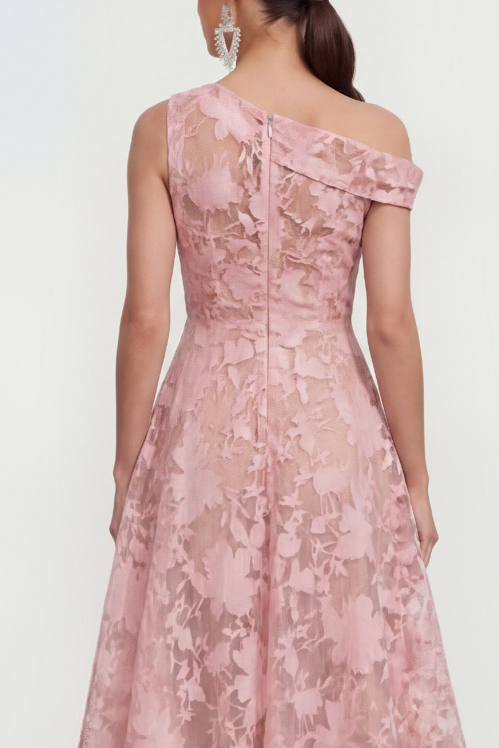 Yellow Floral A Line One Shoulder Maxi Wedding Guest Dress