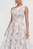 Yellow Floral A Line One Shoulder Maxi Wedding Guest Dress