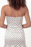 Black and White Polka Dots Sweetheart Corset Tight Short Graduation Dress with Ruffles