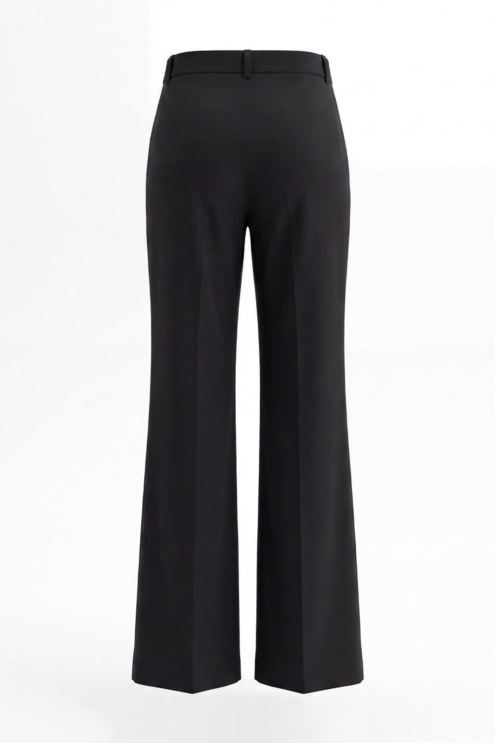 2 Piece Notched Lapel Double Breasted Wide Leg Black Prom Suits with Ruffles