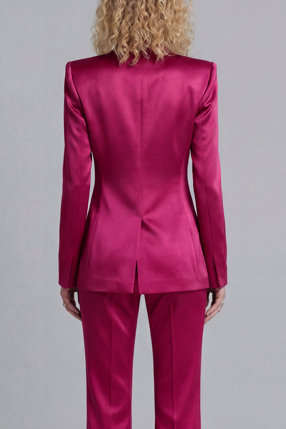 Blue Peak Lapel Single Breasted 2 Piece Wide Leg Prom Suits