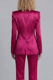 Blue Peak Lapel Single Breasted 2 Piece Wide Leg Prom Suits