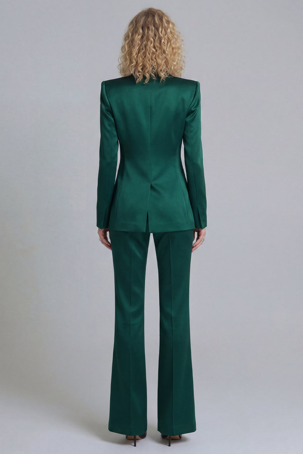 Blue Peak Lapel Single Breasted 2 Piece Wide Leg Prom Suits