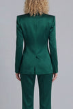 Blue Peak Lapel Single Breasted 2 Piece Wide Leg Prom Suits
