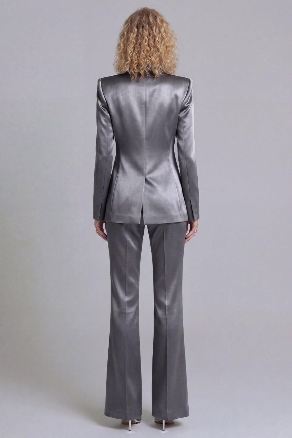 Blue Peak Lapel Single Breasted 2 Piece Wide Leg Prom Suits