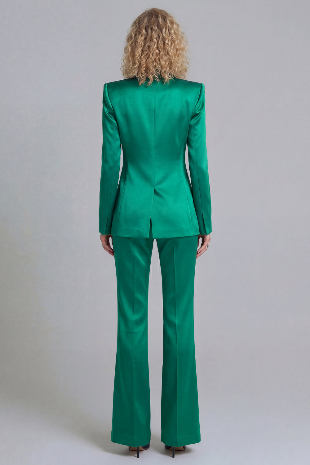 Blue Peak Lapel Single Breasted 2 Piece Wide Leg Prom Suits