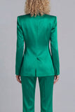 Blue Peak Lapel Single Breasted 2 Piece Wide Leg Prom Suits