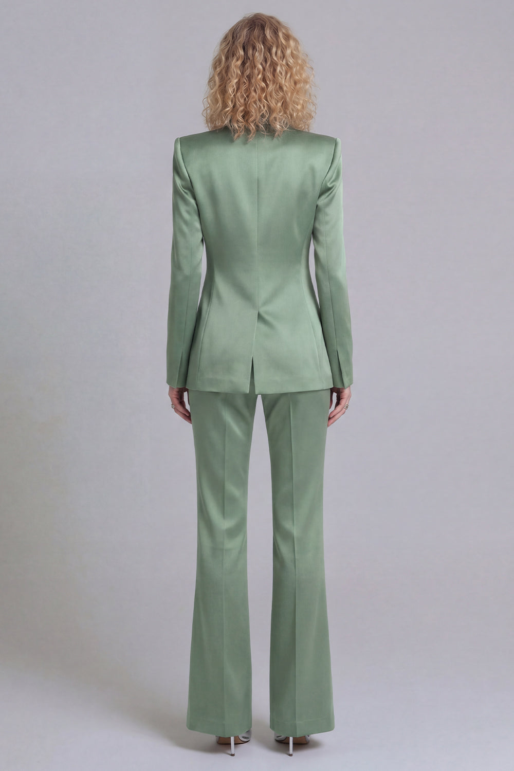Blue Peak Lapel Single Breasted 2 Piece Wide Leg Prom Suits
