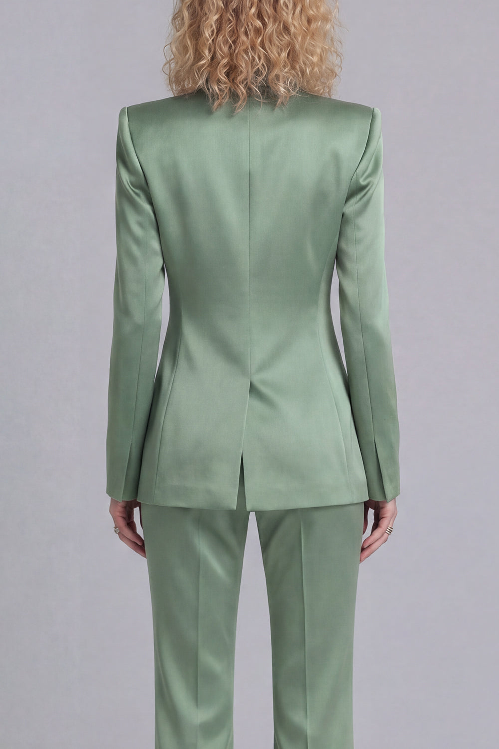 Blue Peak Lapel Single Breasted 2 Piece Wide Leg Prom Suits